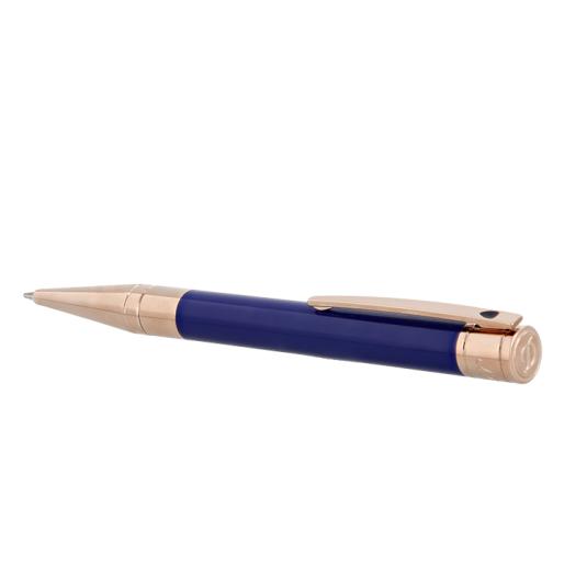 Stylo plume ST Dupont Ligne D INITIAL chrome bleu requin, shark blue mat