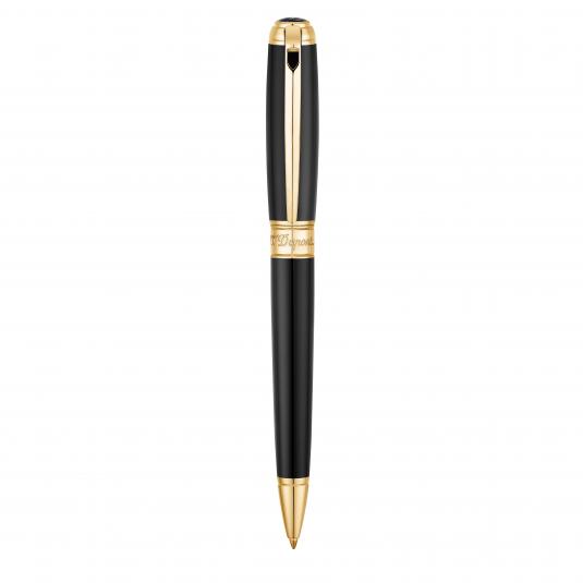 Stylo plume S.T. Dupont Ligne D Laque noire naturelle Or jaune Médium